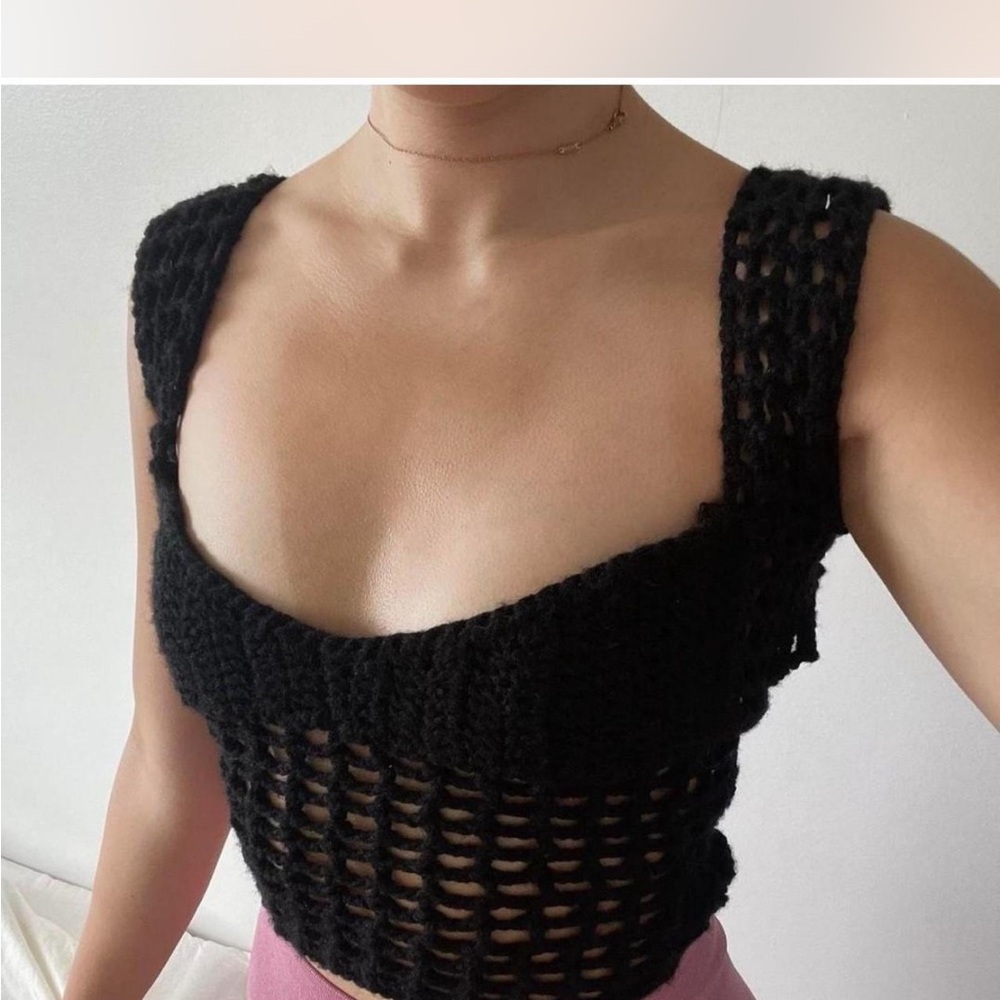 Black Handmade Crochet Top